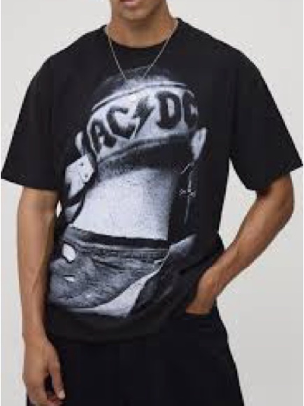 AC/DC ASOS DESIGN Unisex Oversized T-Shirt Size Large Rare